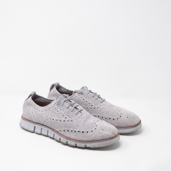 Cole Haan Other - Cole Haan Mens Zerogrand Wingtip Oxford Gray Knit C34361 Size 7.5M